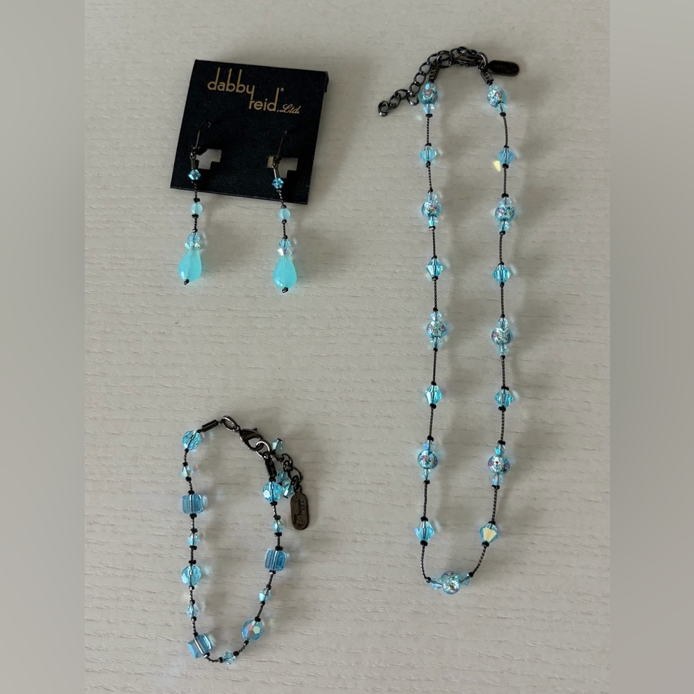 Dabby Reid Aqua Bead Drop Earrings